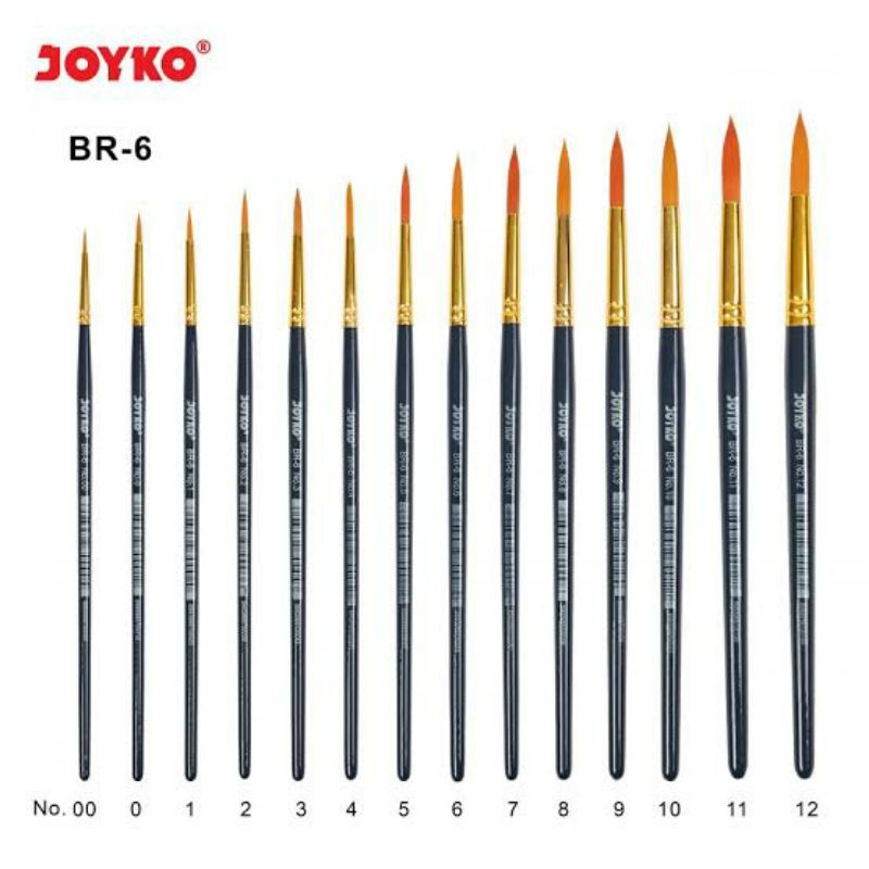 

JOYKO BR 6 PAINT BRUSH KUAS LUKIS RUNCING BULU KUNING