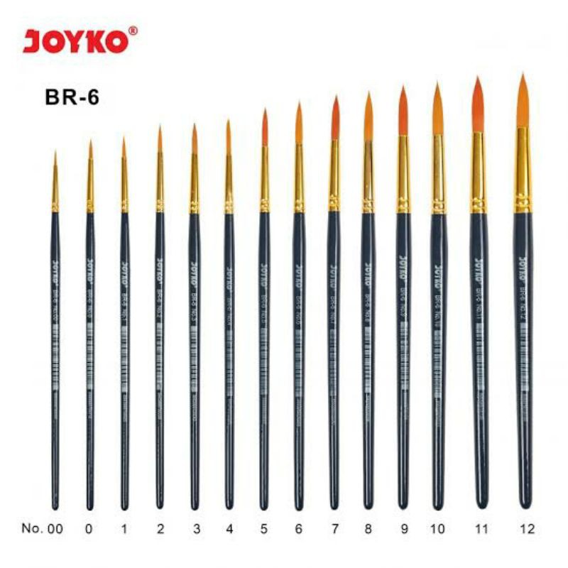 

JOYKO BR 6 PAINT BRUSH KUAS LUKIS RUNCING BULU KUNING