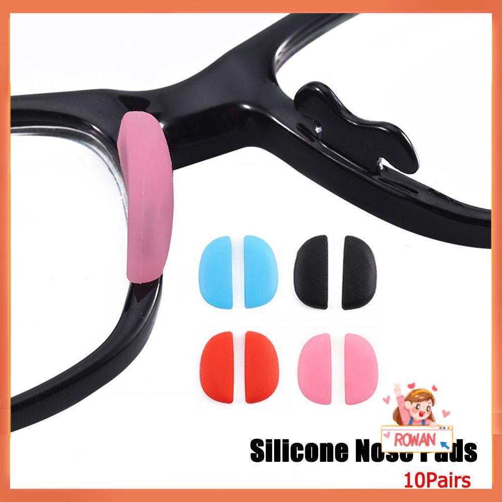 ❈ROWAN❈ 10Pairs/Pack Eyewear Accessories Silicone Nose Pads Soft Eyeglass Glasses Nose Pads Repair Tool Push On Anti-slip Sunglasses Nosepads/Multicolor