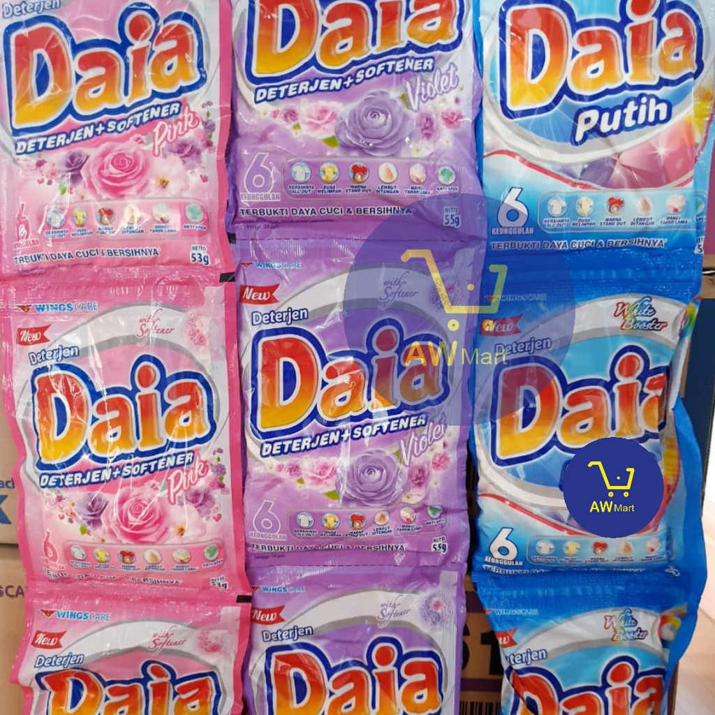 Deterjen Bubuk Daia SACHET 53gr PER PCS (Dari Pabrik Langsung) - RENTENGAN lebih murah!