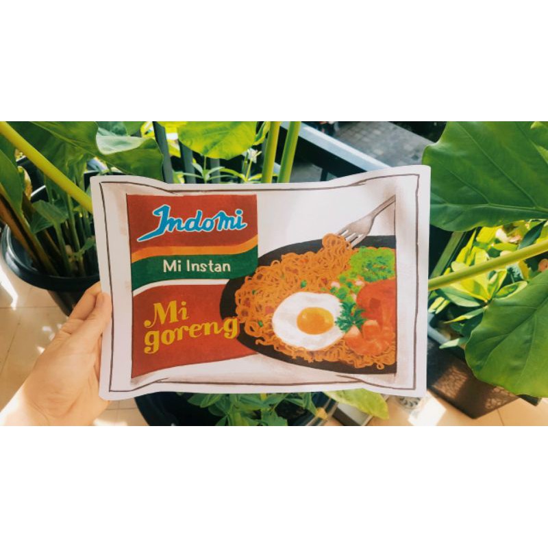 

INDOMI GORENG BAKMI SHAPED CARD KARTU POS POSTCARD SURAT FILATELI POSTCROSSING HQ UCAPAN SNAIL MAIL