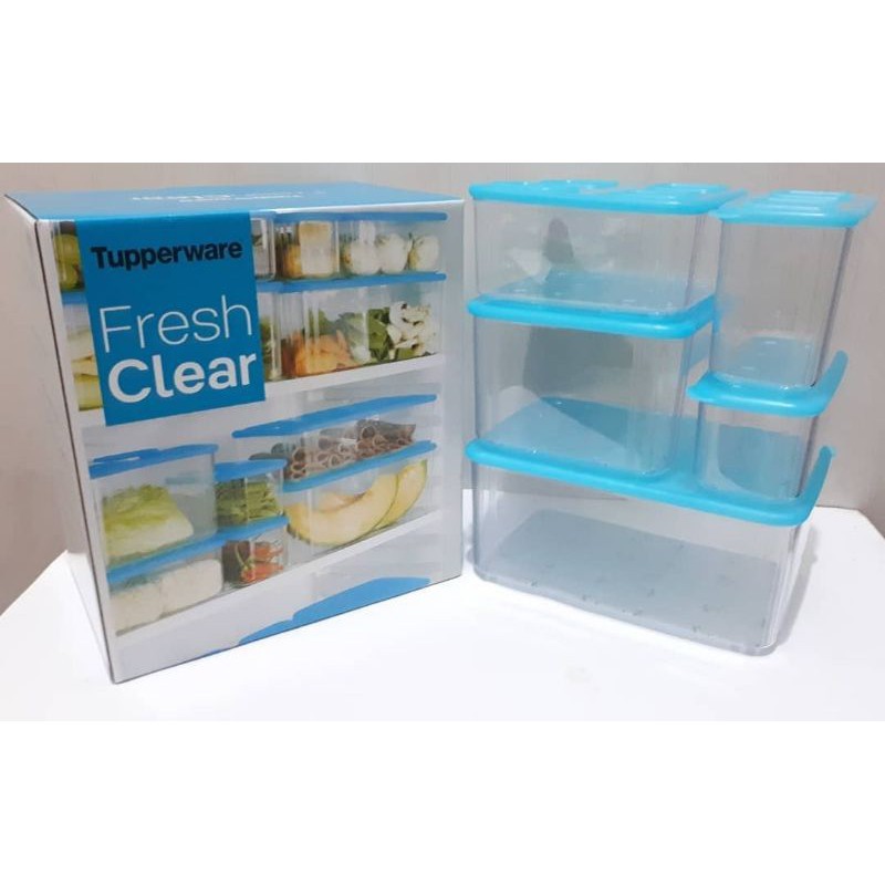 Tupperware Compact Fresh Clear Set 5pcs free Box