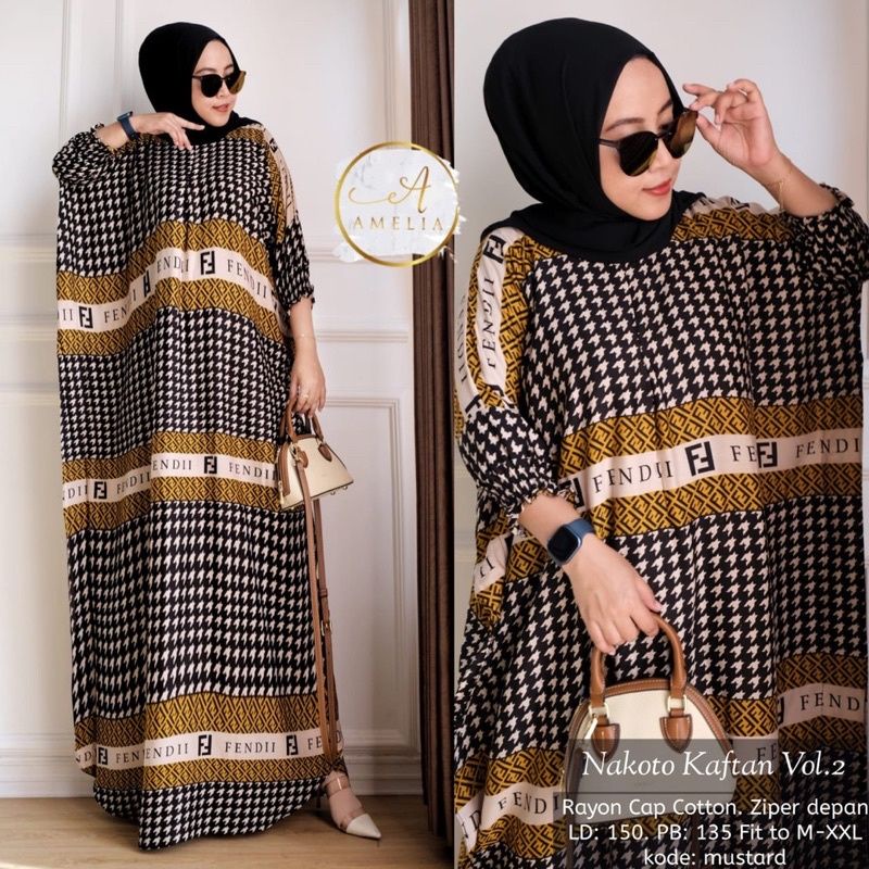 Kaftan Renda Mewah Kondangan - Gamis Tidiye Hitam Bahan Kaos Combed