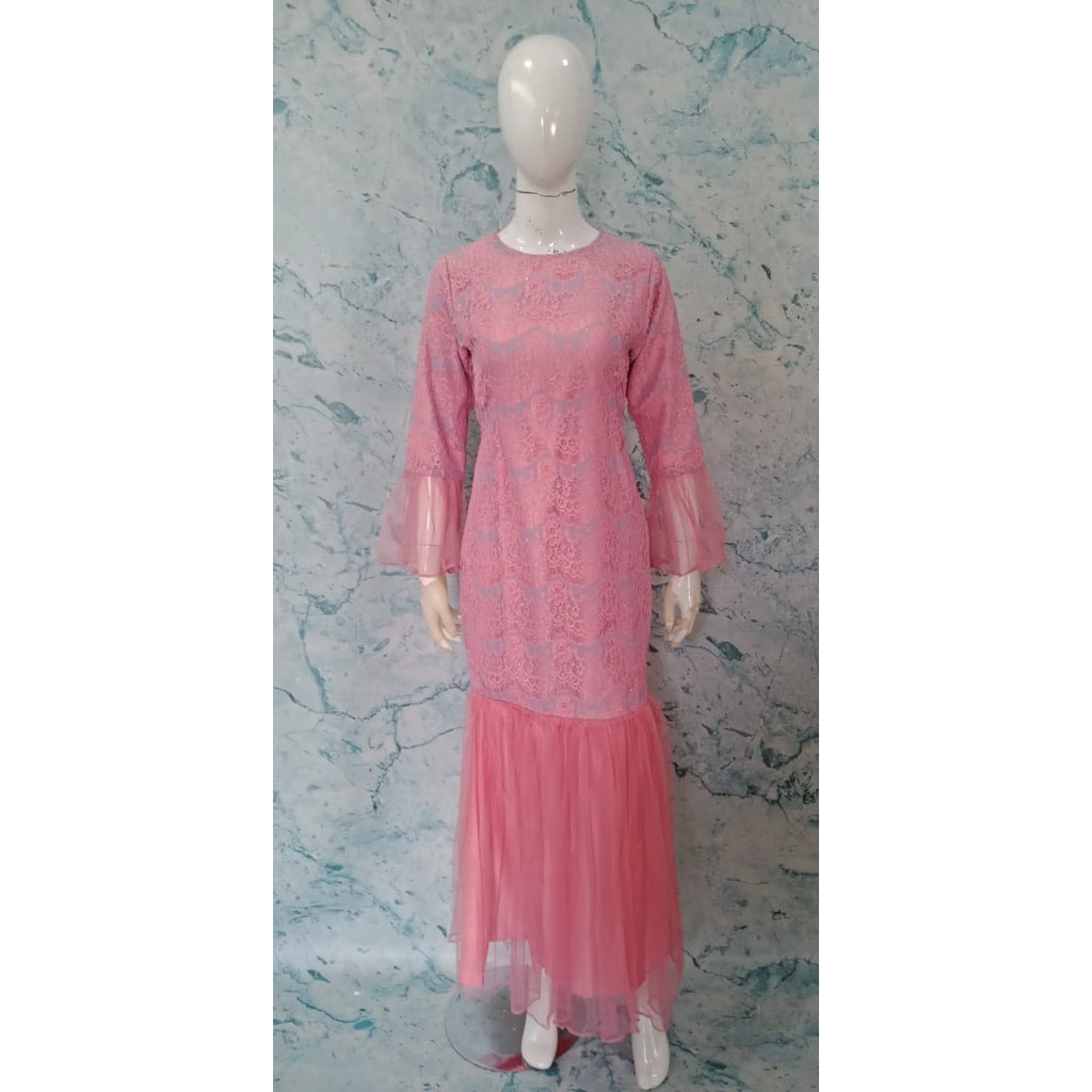 FATIMAH DUYUNG DRESS SIZE S - XXL GAMIS PESTA GAMIS TILE DRESS BRUKAT DRESS PESTA/DRESS DUYUNG RUMAH KEBAYA BANDUNG RUMAH SONGKET BANDUNG