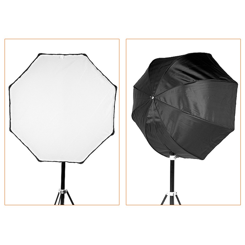 Payung Octagon Softbox Reflektor untuk Flash Speedlight 80CM - OMCSDPKS Black/Silver