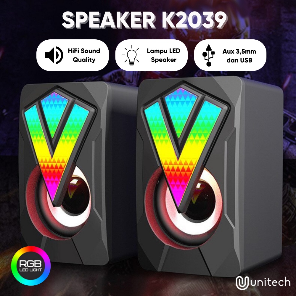 Jual Speaker Desktop Mini Multimedia Unitech K2039 Speaker Komputer