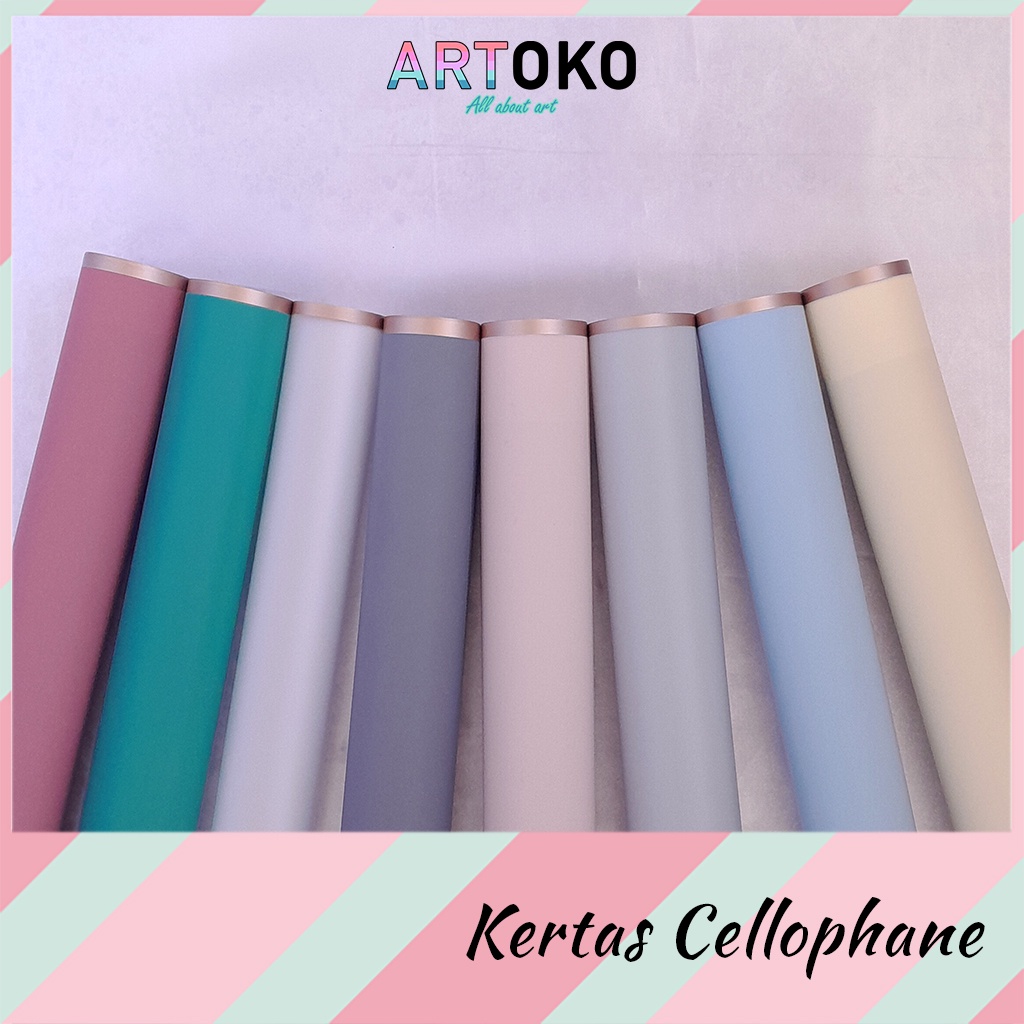 

Flower Wrap Cellophane Paper Kertas Bungkus Buket List Gold Garis Emas