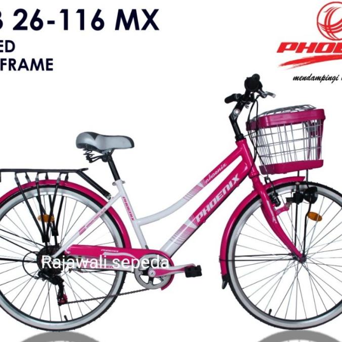 Sepeda City Bike 26 Phoenix 116 Gigi 7 Speed Boncengan Keranjang