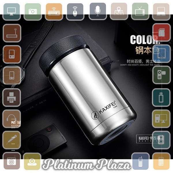 MIMIMO Botol Minum Thermos Mini Stainless Steel 400ML - Silver`8J6OY6-