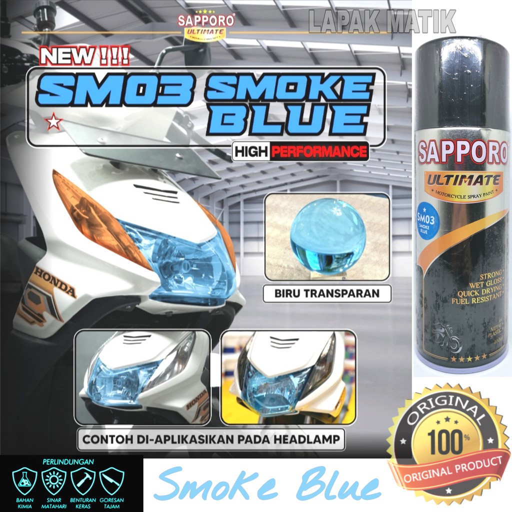 Pilok Sapporo Ultimate SMOKE BLUE / SMOKE BIRU TRANSPARAN SM03 400ML