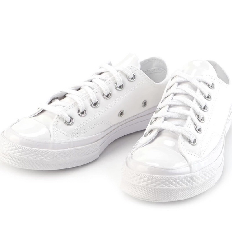 converse ox white mono