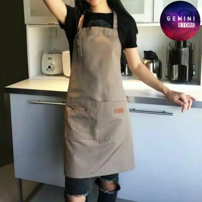 Apron Masak Celemek Masak Apron Masak Apron Barista Unisex Pria/Wanita