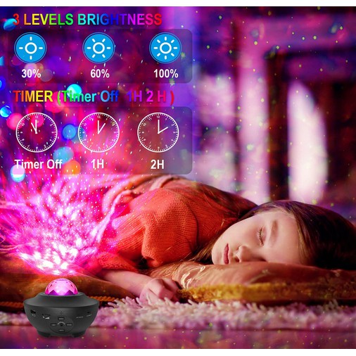 LAMPU PROYEKTOR DENGAN SPEAKER LANGIT MALAM BINTANG 2IN1 GALAXY NEBULA LAMP STARRY PROJECTOR LIGHT LAMPU TIDUR
