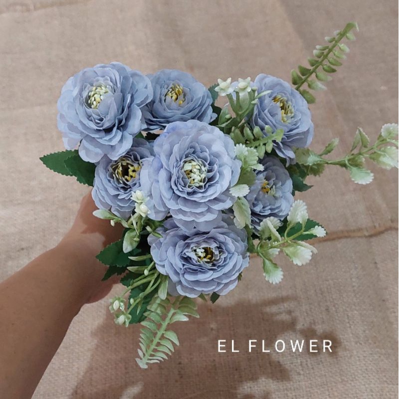 Bunga Zinnia K7 bunga artificial dekorasi-3