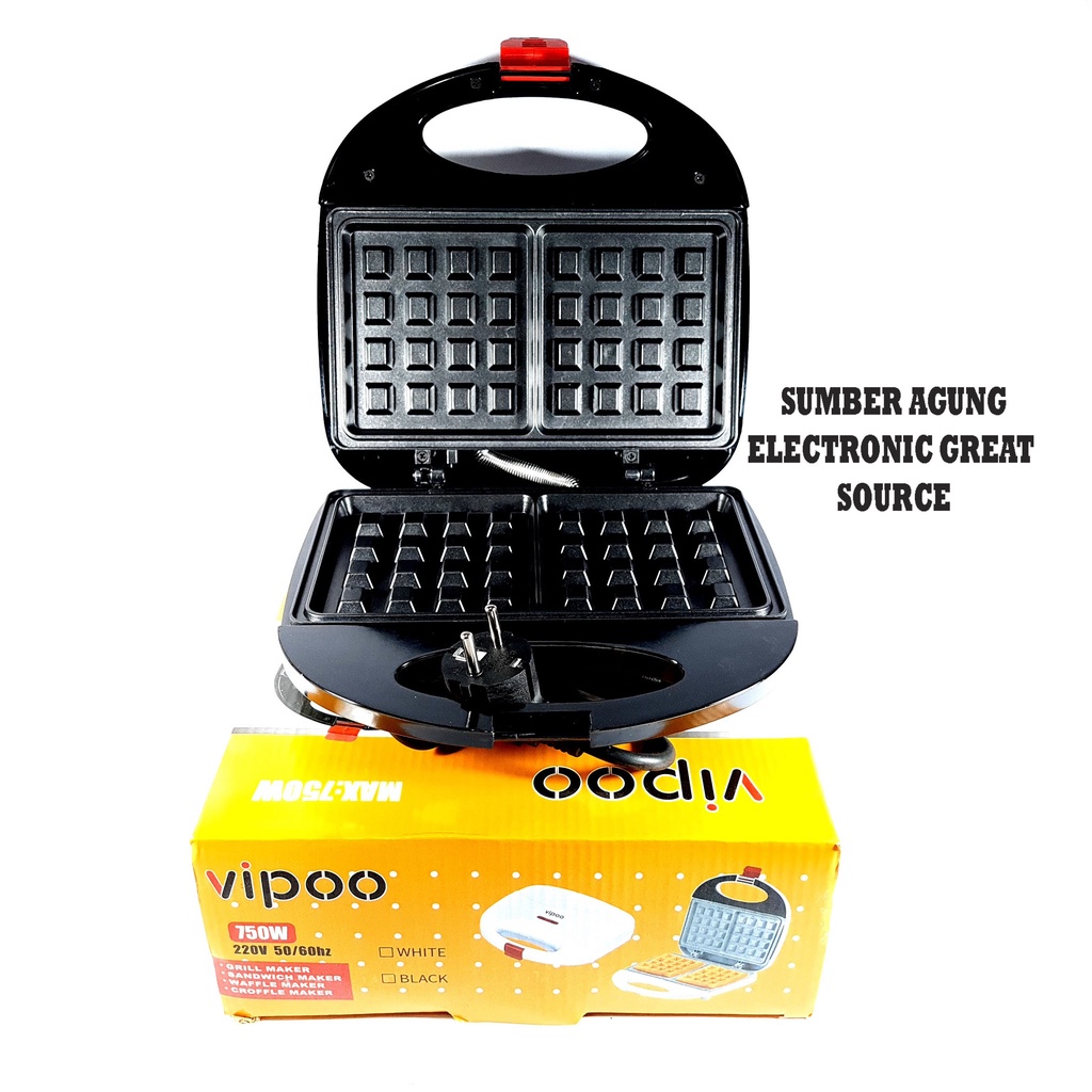 Vipoo Waffle Maker V885 Elektrik Croffle Sandwich Grill Listrik