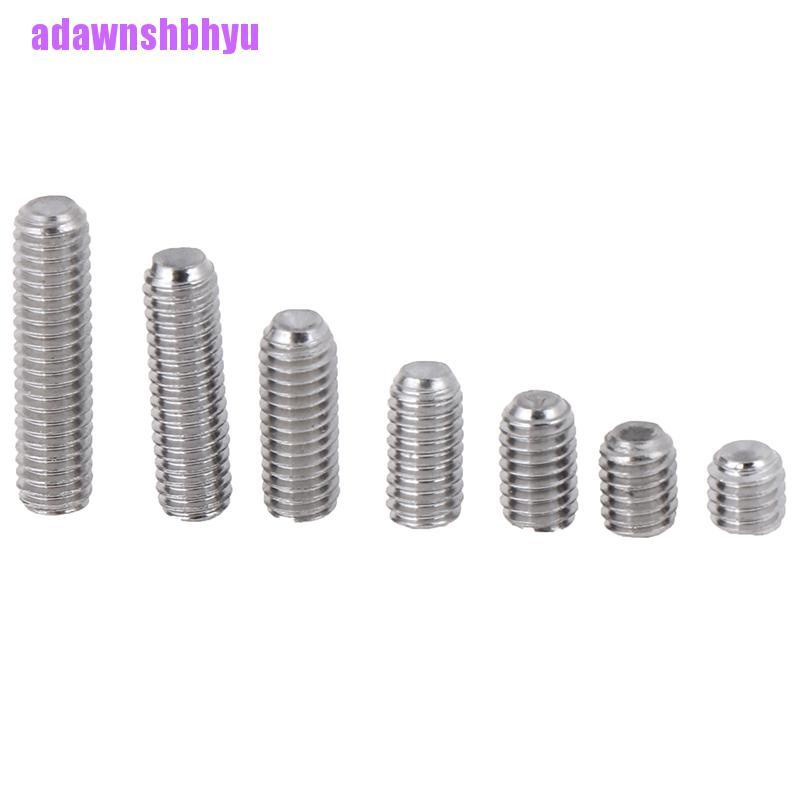 50 Pcs / Set Sekrup Hex Socket Tanpa Kepala Bentuk Cekung Bahan Stainless Steel M3 M4