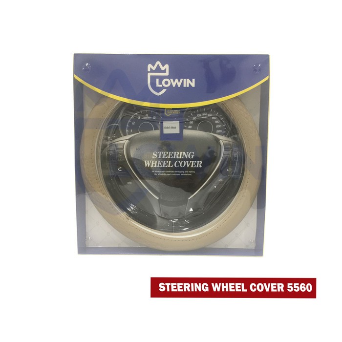 SARUNG SETIR MOBIL / STEERING WHEEL COVER PREMIUM KULIT LOWIN 5560