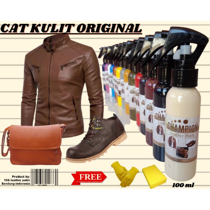 cat kulit asli,warna putih gading 100 ml,cat jaket kulit,sepatu kulit,tas kulit dll