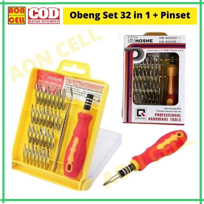 obeng hp handphone set merk impacter set 32 in 1 plus pinset