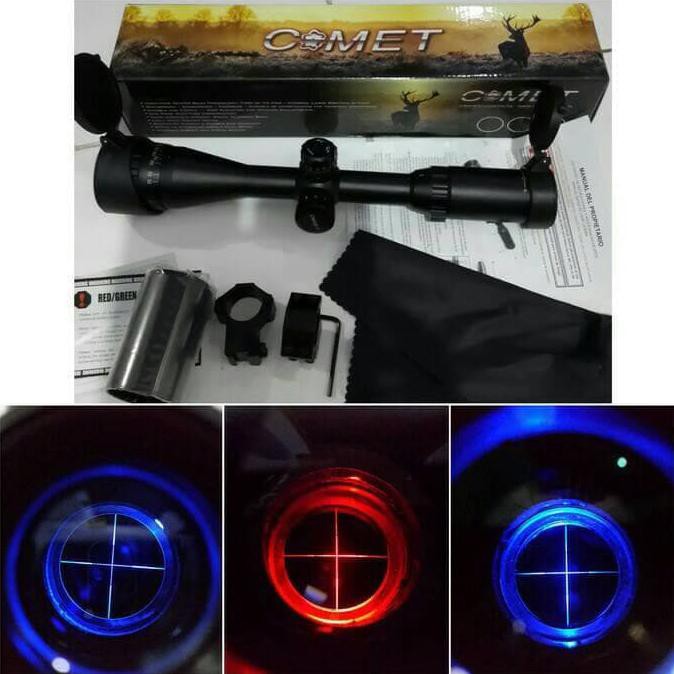 Teleskop Teropong Riflescope Comet 3-9x40AOEG Sunshade RGB