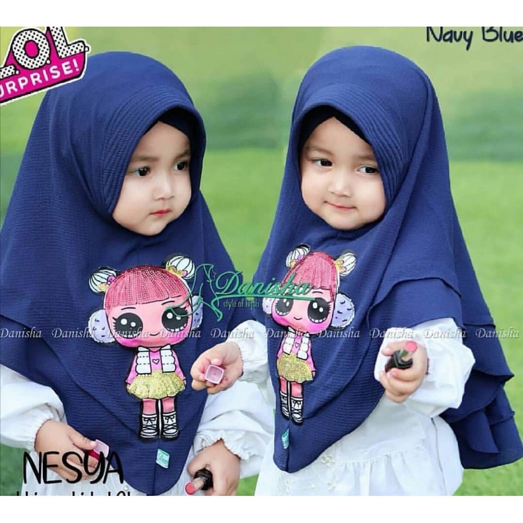 Jilbab Anak LOL Led 2 Layer Hijab LOL Anak Simple Pet Led