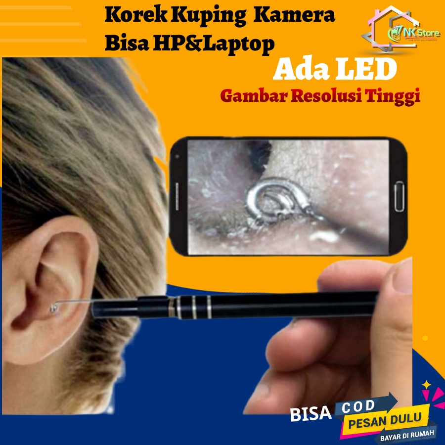 Alat Korek Pembersih Kuping Telinga Kamera Camera Endoscope Android 3 in 1 Dengan Lampu