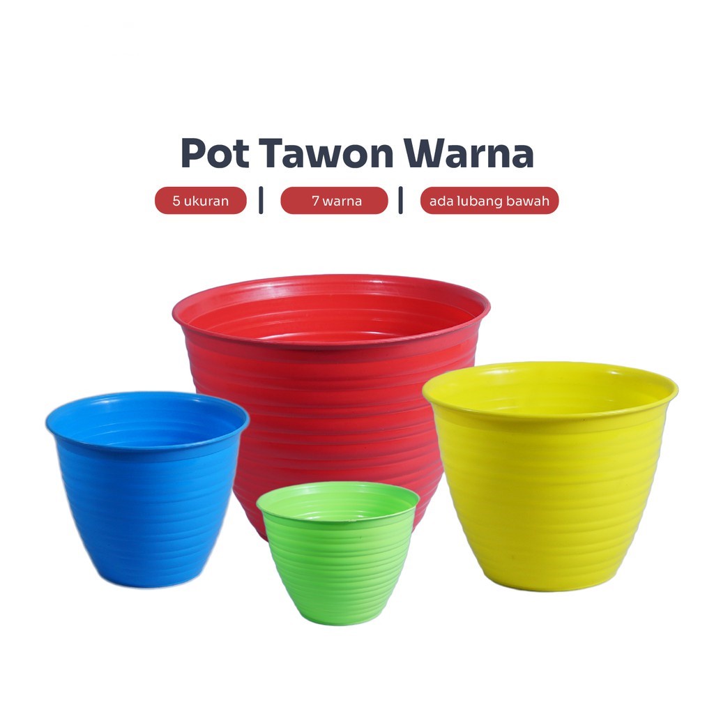POT BUNGA TAWON 15 - 30CM WARNA WARNI - ORIGINAL TANAKA PLASTIC - Tanaman Pirus Guci Madu
