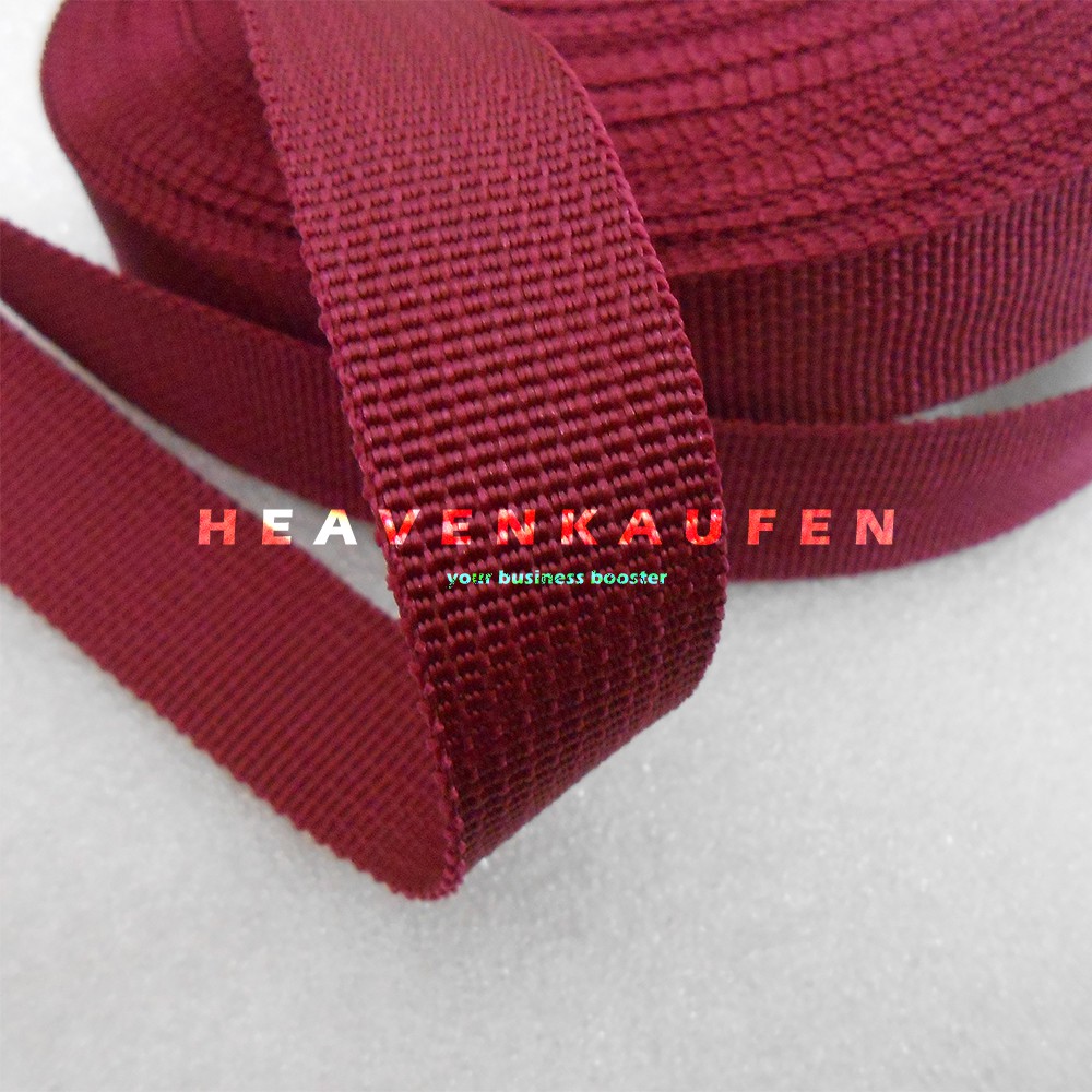 Webbing Tas Lebar 2,5 cm Warna Merah Hati Maroon Marun Harga Per Meter