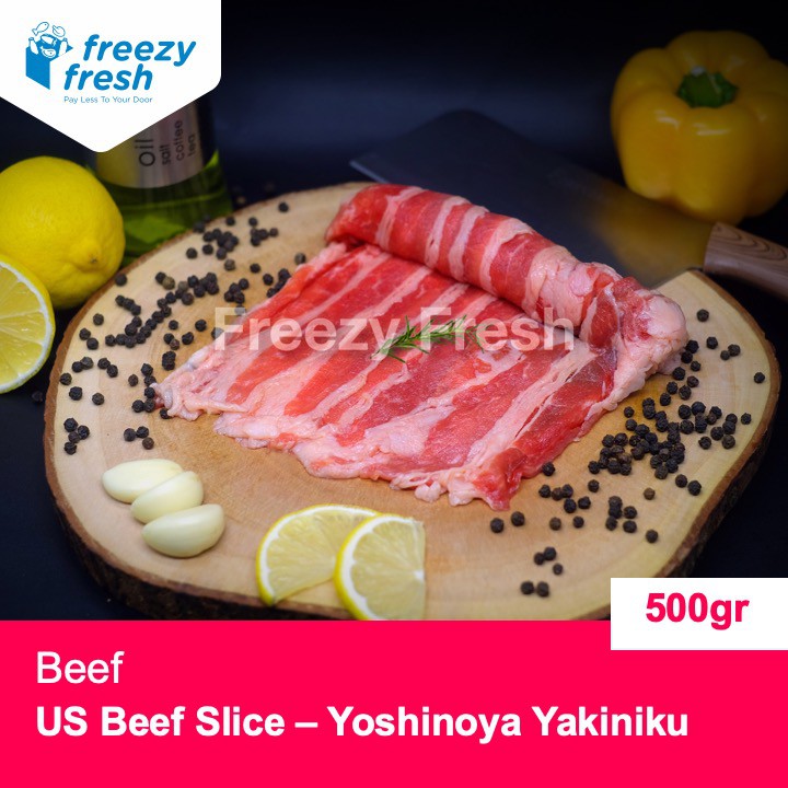 

Daging Sapi Slice Yoshinoya Yakiniku / US Beef Slice 500 Gram