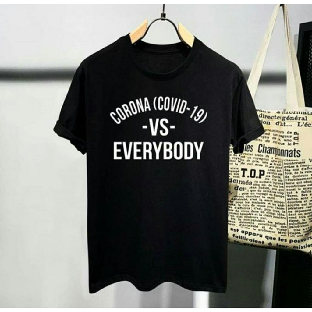 kaos CORONA COVID-19 VS EVERYBODY COMBED 30S BAJU TSHIRT