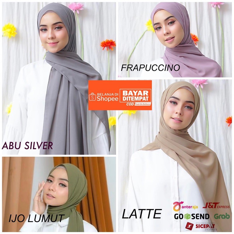 Pashmina Ceruty Babydoll Premium / Hijab Ceruti / Jilbab