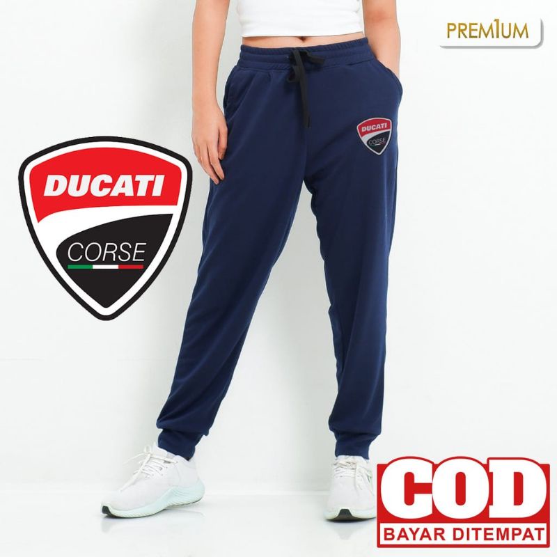 Celana Trening Joger Sweatpants Panjang Polos Training Olahraga Running Jogging Pria Wanita S M L XL XXL logo Ducati