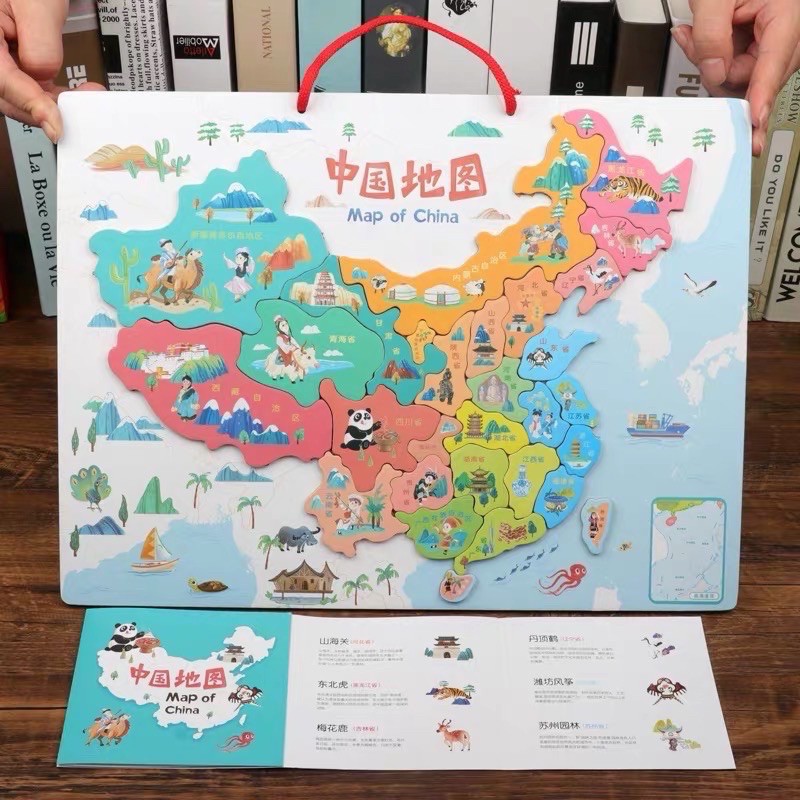 magnetic china world map puzzle - puzzle atlas dunia - mainan edukasi anak