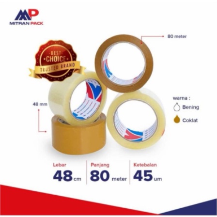 

Lakban Coklat Dan Bening size 48mm × 90 Yard Tebel 45 Micron
