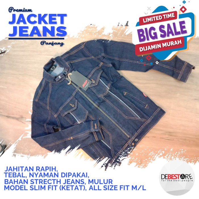 JAKET JEANS PRIA TERMURAH BAHAN TEBAL MULUR SLIM ALL SIZE 04