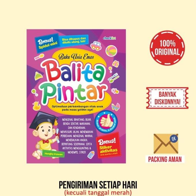 

[BISA COD] Wipe & Clean Buku Usia Emas Balita Pintar Bonus Spidol Snowman