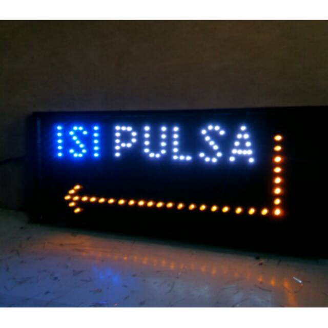 Led sign / tulisan lampu led isi pulsa