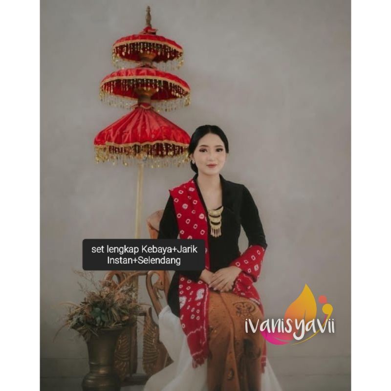 [Set Lengkap] Kebaya + Jarik Instan, Nuansa Jawa - Motif Wahyu Tumurun