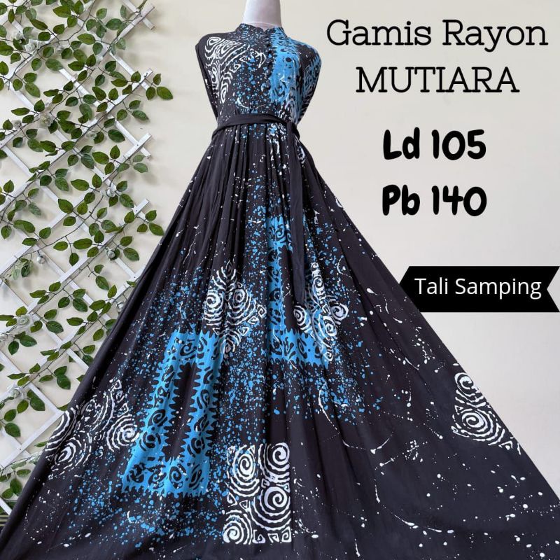 BAJU GAMIS RAYON CANDI MEKAR GAMIS ABSTRAK BATIK PEKALONGAN