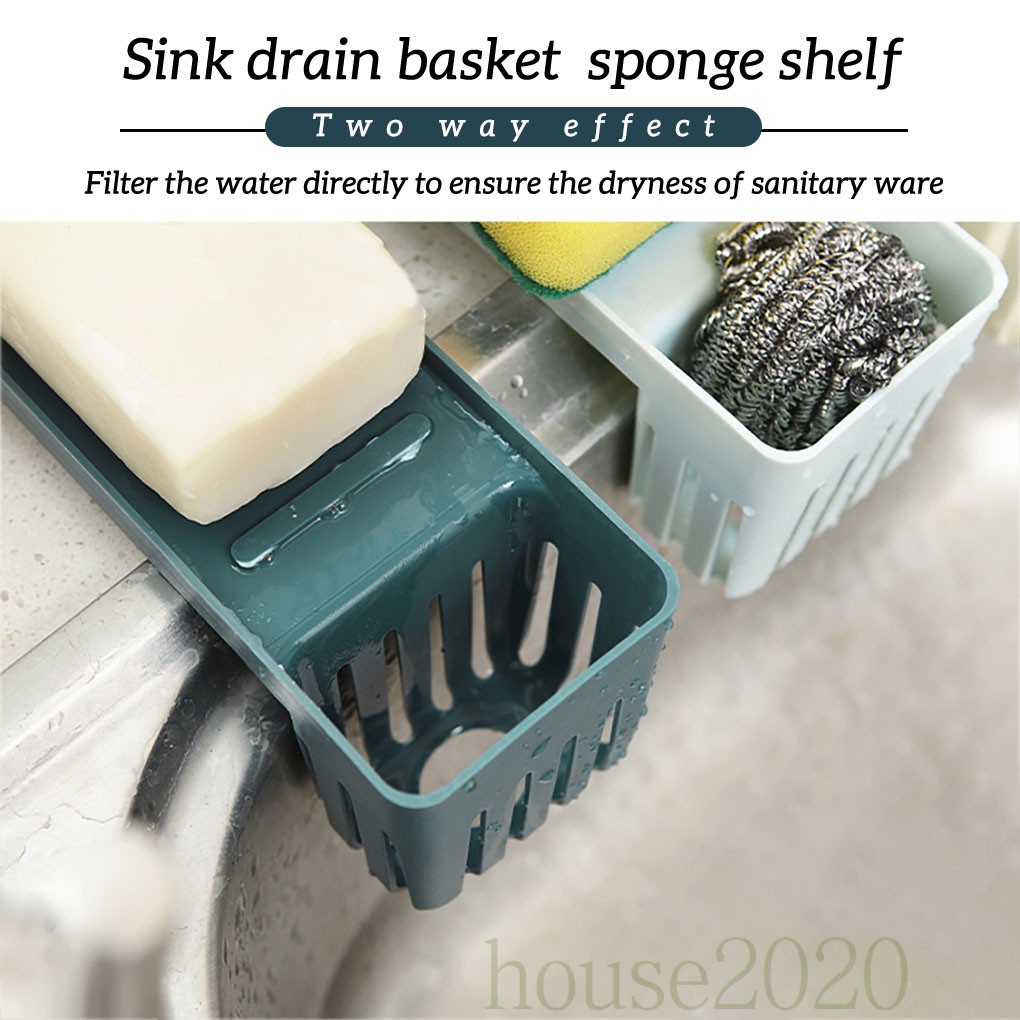 [HOUSE2020]Kitchen Sink Drain Storage Rack Suction Cup Multi-functional Sundries Chopsticks Sponge Organizer