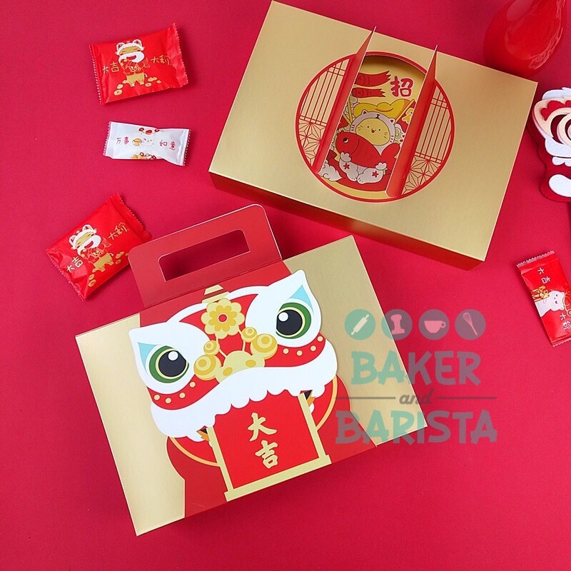 

Box Imlek Barongsai Gold Bag/ box mooncake 100g isi 6/ hampers cny