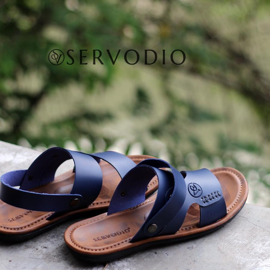 Sandal Kulit Pria Sendal Slop Keren Kekinian Casual Original Kulit Pu Pria Model Terbaru SCP05 PRODUK PREMIUM COD