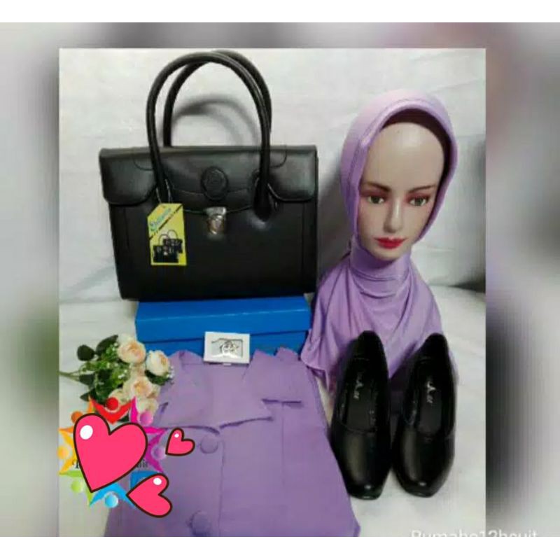 set pengajuan lengkap seragam ikkt jilbab tas sepatu lencana