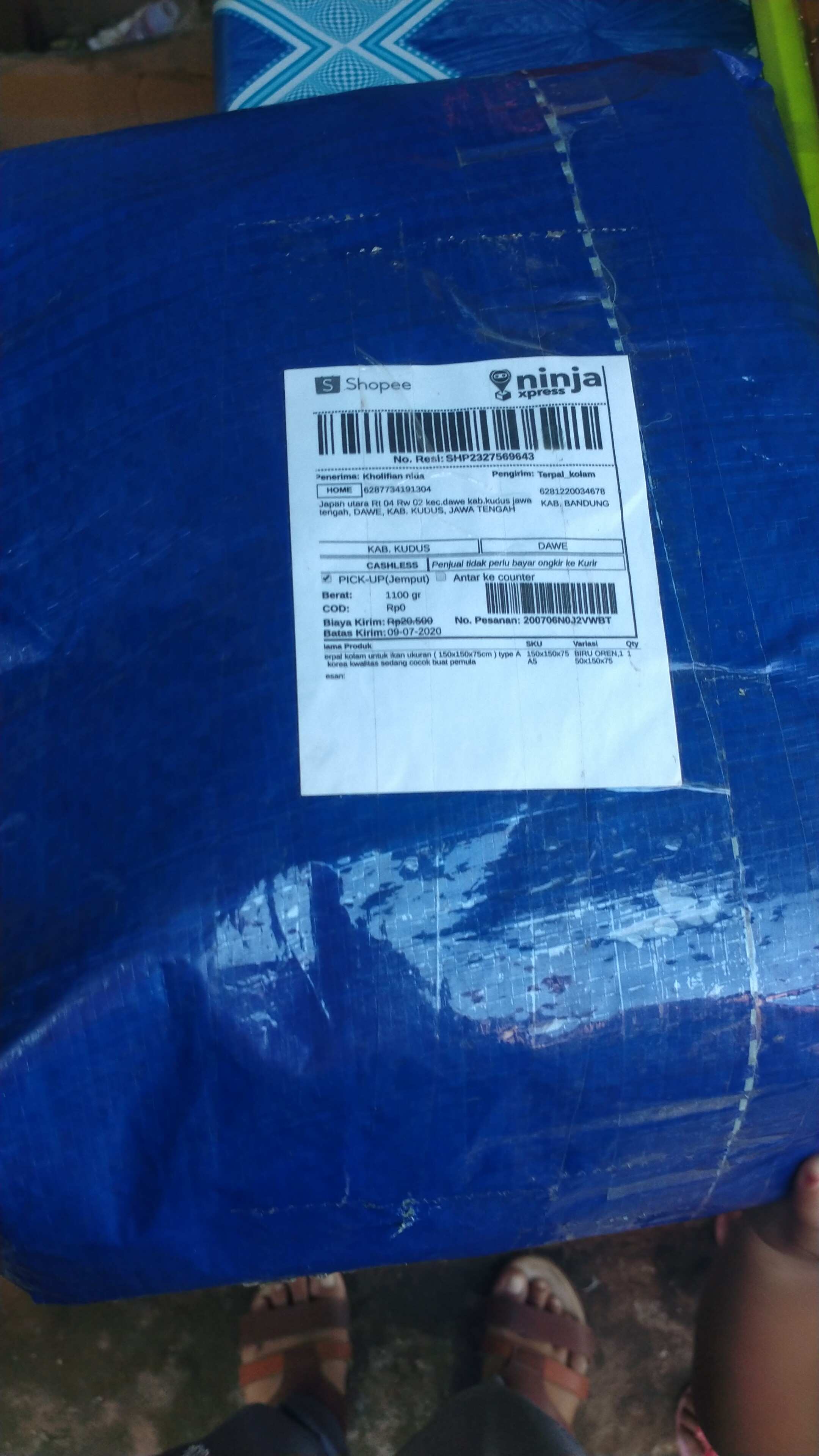 Terpal Kolam Ikan / 150x150x75cm / Type A5 Korea Original / Kwalitas Sedang / Cocok Buat Pemula