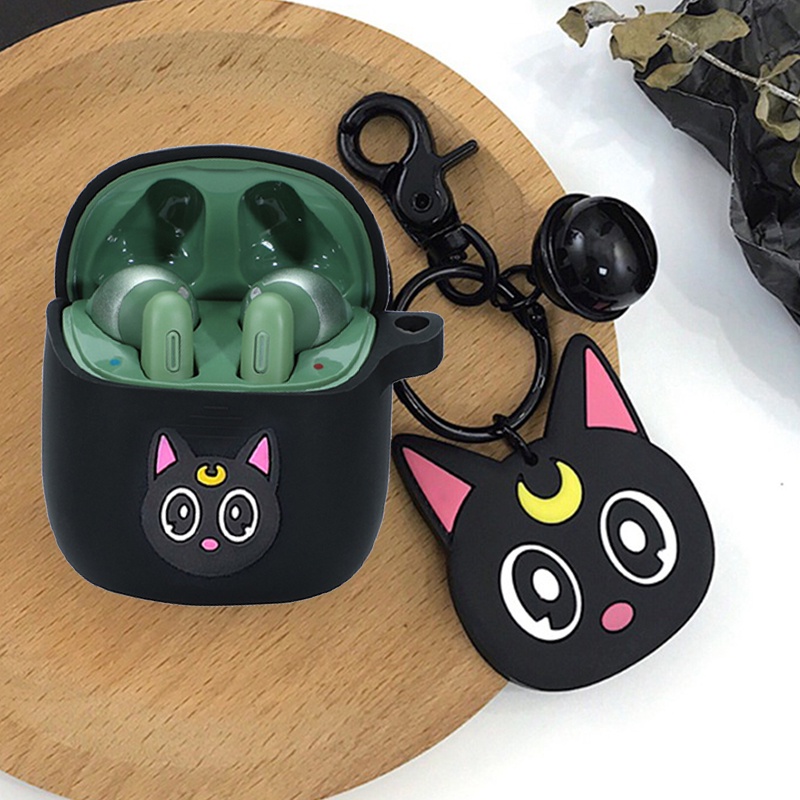 Casing Silikon Motif Kartun Kucing Lucu + Gantungan Kunci Untuk JBL tune 220 / t220 / 225