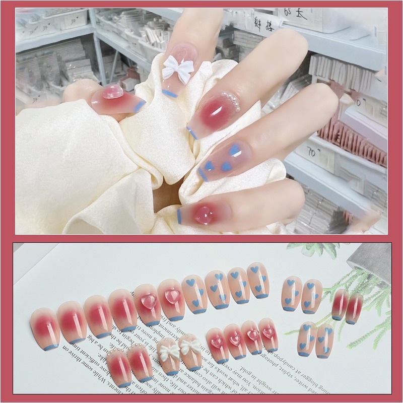 Kuku Palsu 【A114，lem sticker】Nikah kuku Wedding False Nailart Pengantin Tangan