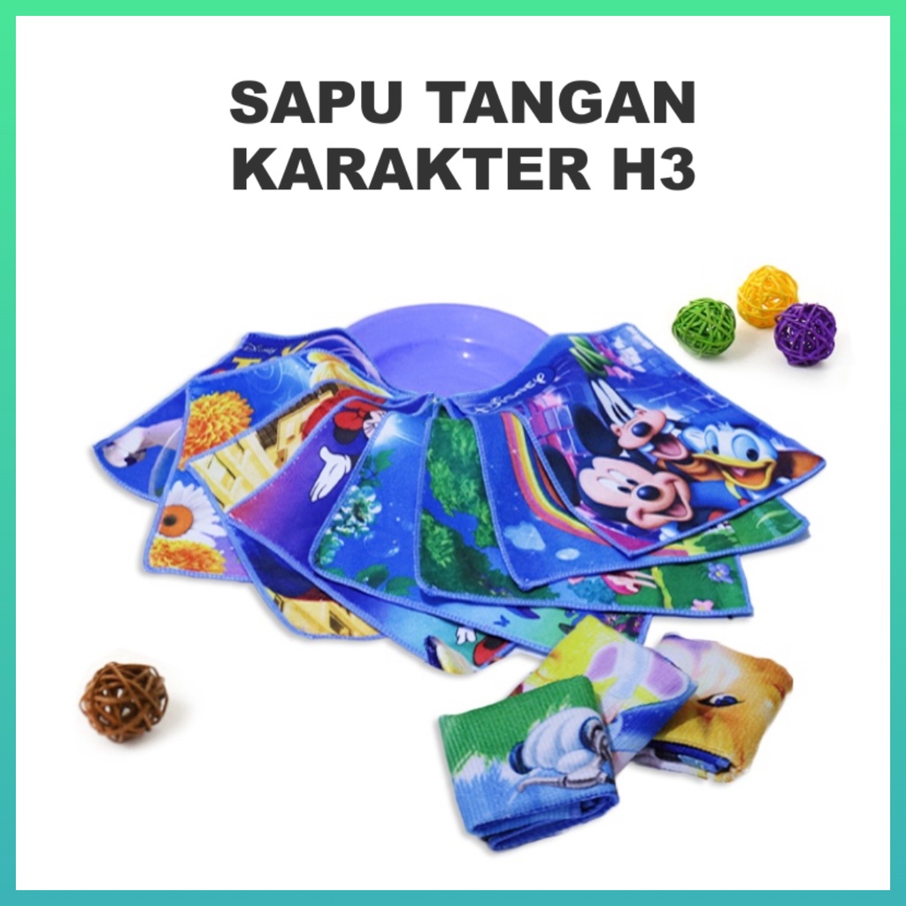 Promo Paling Murah Besar Besaran Sapu Tangan Karakter Lucu Sapu Tangan Bahan Handuk Lap Tangan Serbaguna Pengiriman Random Worldhome66