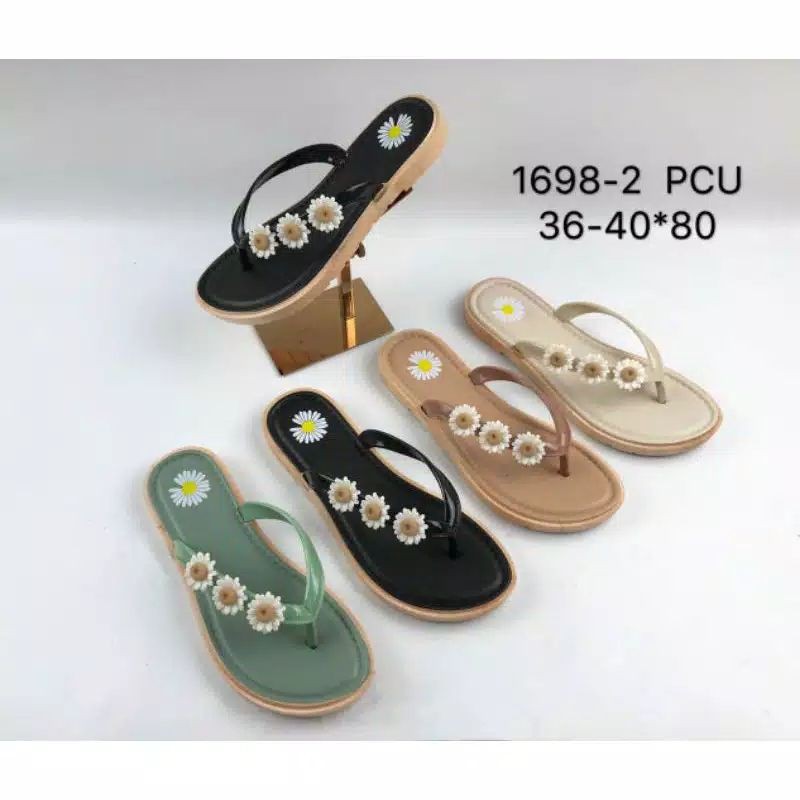 SANDAL WANITA JEPIT ALINA MOTIF BUNGA 1698-1