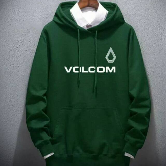 JAKET SWEATER HOODIE PRIA WANITA HIJAU BOTOL VOLCOM