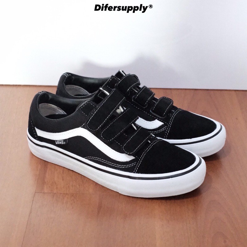 Vans Oldskool Pro Velcro Black White